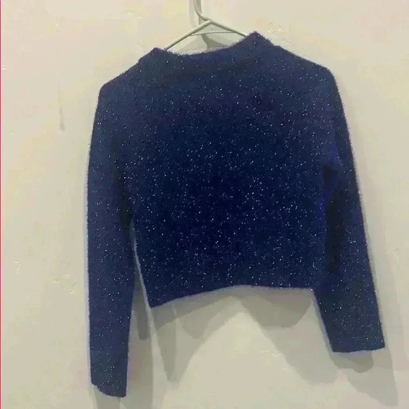 Topshop blue  Sparkly crop Sweater - Picture 4 of 4